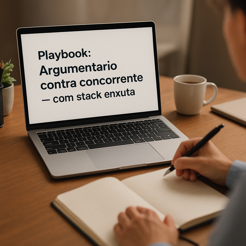 Playbook: Argumentario contra concorrente — com stack enxuta