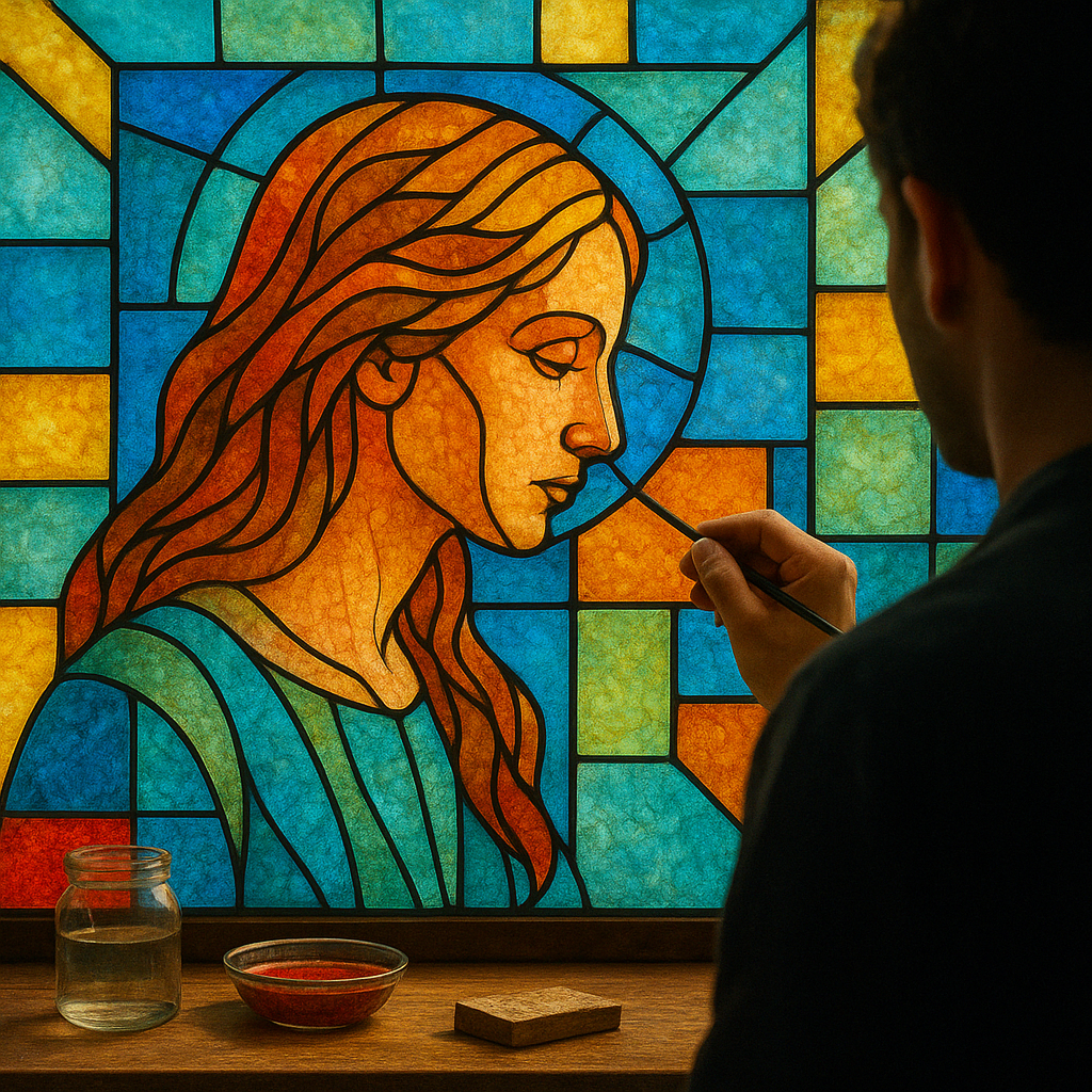 Retrato em vitral