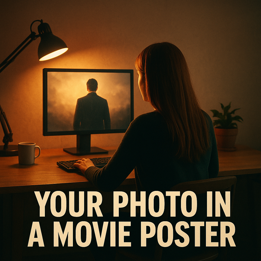 Sua foto em pôster de filme