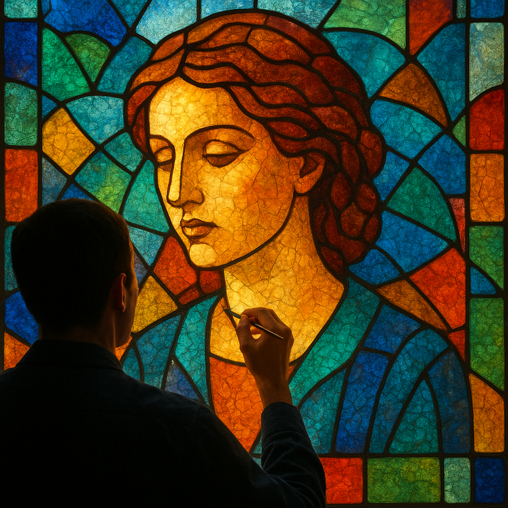 Retrato em vitral