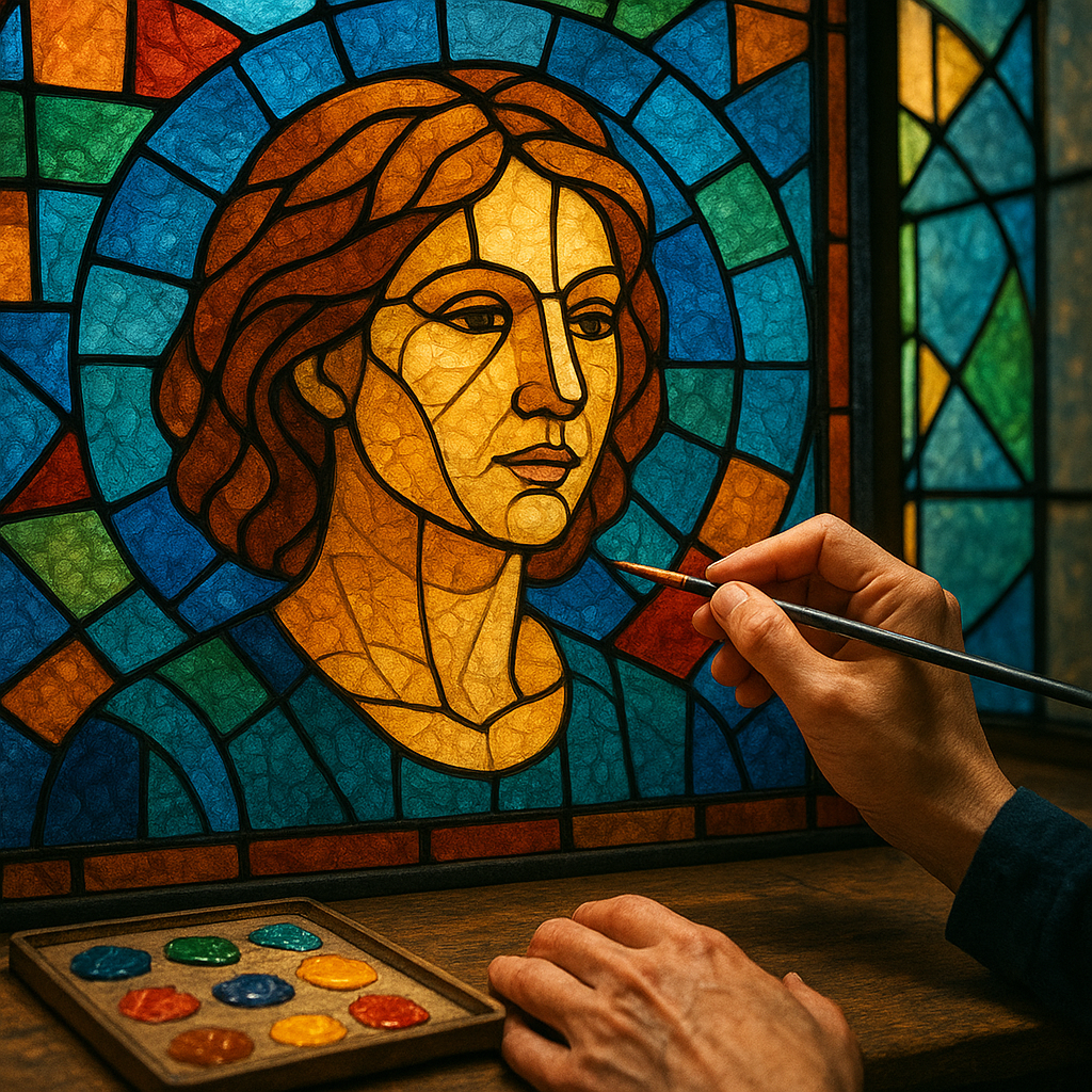 Retrato em vitral