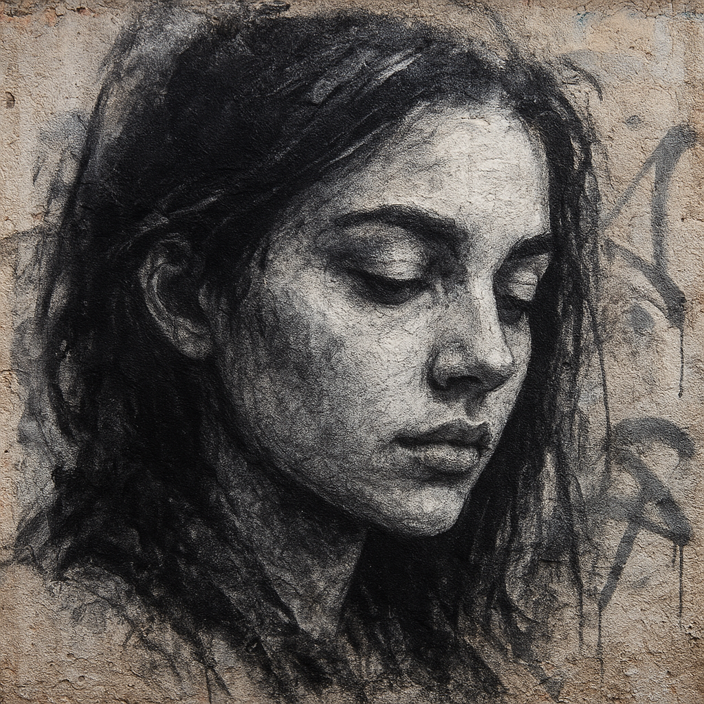 Retrato em grafite estilo street art