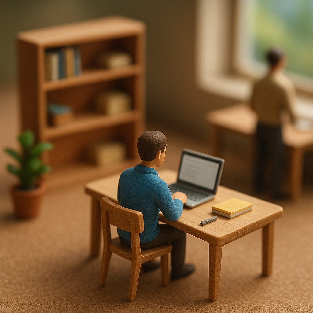 Cena em miniatura estilo diorama