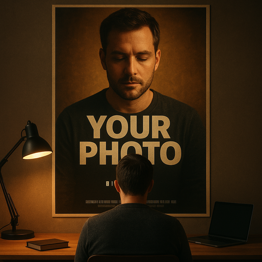 Sua foto em pôster de filme
