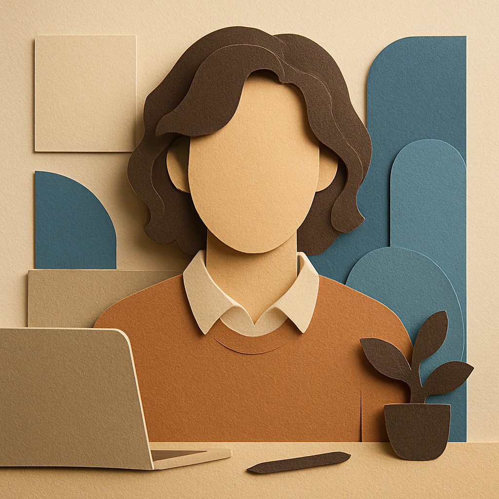 Retrato em recorte de papel (paper cut)