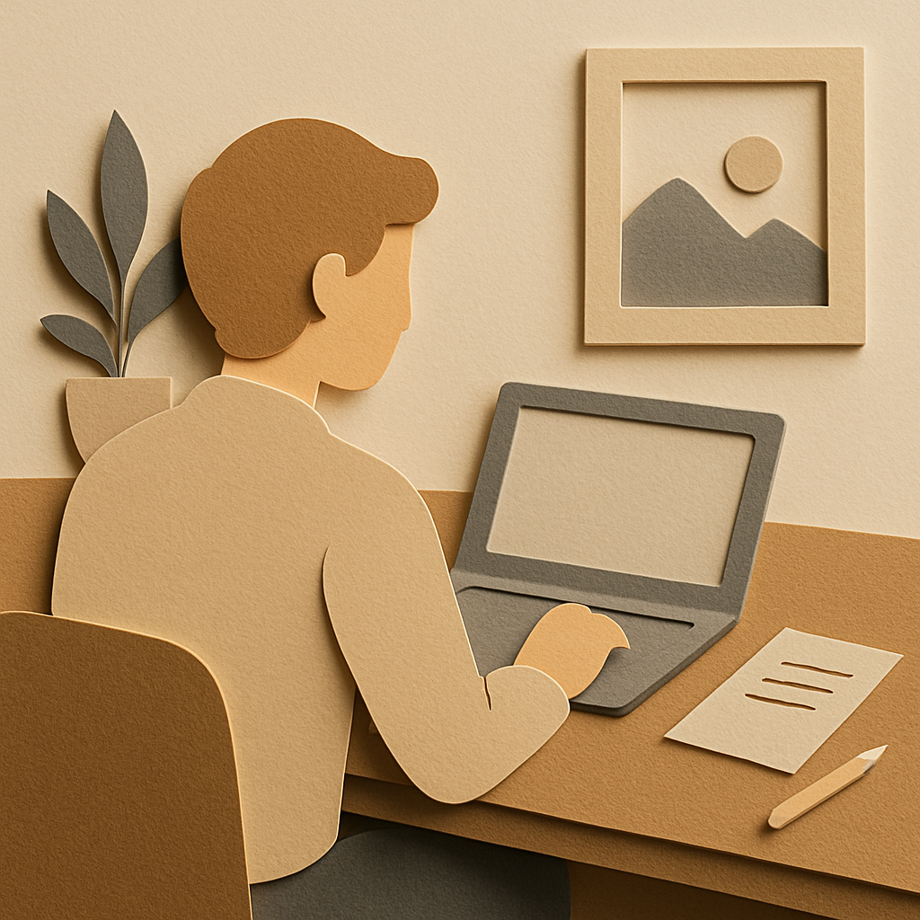 Retrato em recorte de papel (paper cut)