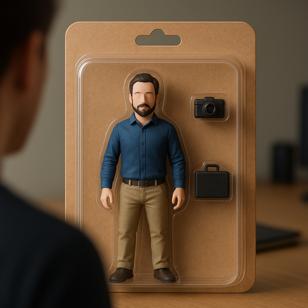 Boneco colecionável a partir da sua foto